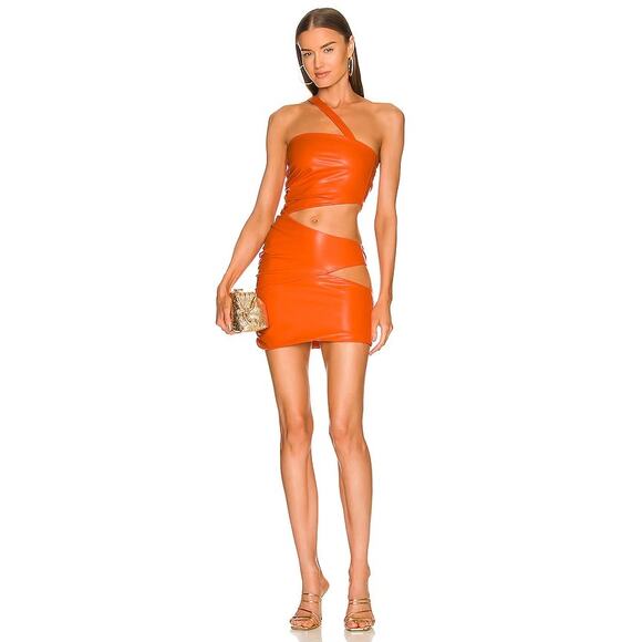 MICHAEL COSTELLO x REVOLVE Kolt Mini Dress in Orange Size M - Picture 1 of 14